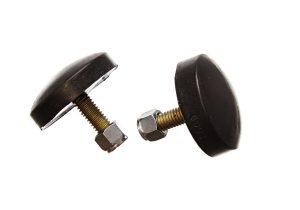 Control Arm Bump Stop Set; Black; Front; Low Profile Button Head Style; H-11/16 in.; Dia. 2 in.; Incl. 2 Per Set; Performance Polyurethane;