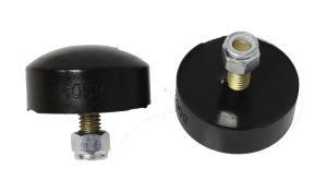 Universal Bump Stop Set; Black; Button Head Style; H-1 in.; Dia. 2 in.; Incl. 2 Per Set; Performance Polyurethane;