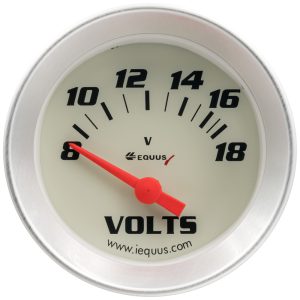 2.0 Dia Voltmeter Gauge Silver 8-18 Volts