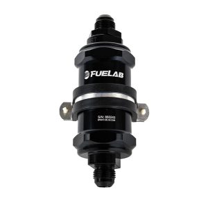 Fuel Filter In-Line 3in 6 Micron 8AN Chk Valve