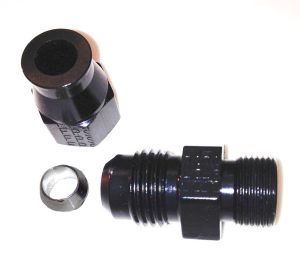 6AN Male to 1/4in Tube Adapter Fitting  Black