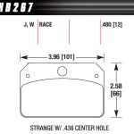 Brake Pads Rear Strange w/.437 Center Hole DR-97