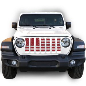 Jeep JL/Gladiator Grill Inserts 18-Up Wrangler JL 20-Up Gladiator Distressed White Red Under The Sun Inserts