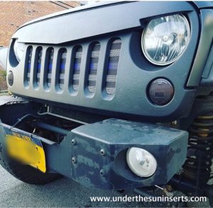 Jeep Wrangler Grill Inserts 07-18 JK Thin Blue Line Under The Sun Inserts