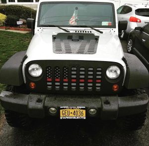 Jeep Wrangler Grill Inserts 07-18 JK Thin Red Line Under The Sun Inserts