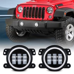 4 inch 30W Cree LED Fog Light & Halo Angle Eyes for 07-18 Jeep Wrangler JK