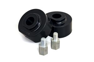 Suspension Coil Spring Spacer Leveling Kit; Black; 2 in. Lift; Front; Incl. 2 Spacers; 2 Count 5/8 in. Coupler Nuts; Wheel Alignment Needed;
