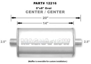 Stainless Muffler 2.5in Center In / Out