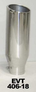 Exhaust Tip 4in x 6in 18in L Polished Bolt-on
