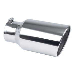 Exhaust Tip 4in x 6in 12in L Polished Bolt-on