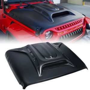USA ONLY Piranha Series Hood with Functional Air Vents for 2018-Later Jeep Wrangler JL and Gladiator JT