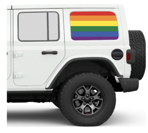 Show Your Pride For 07-Pres Wrangler JK/JL Unlimited Rear Side Windows Printed Vinyl Under The Sun Inserts