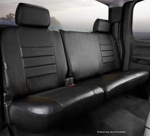 FIA SL62-38 BLK/BLK SL60 Series - Leatherlite Simulated Leather Custom Fit Rear Seat Cover- Black