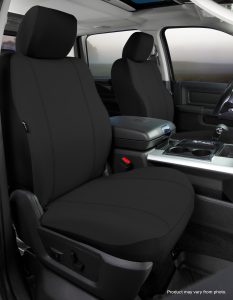 Seat Protector™ Custom Seat Cover; Poly-Cotton; Black; Bucket Seats; w/Adj. Headrests; Side Airbags;