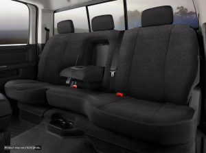 Wrangler™ Solid Seat Cover; Saddle Blanket; Black; Split Cushion 60/40; Center Armrest w/Cup Holder; Removable Headrest;