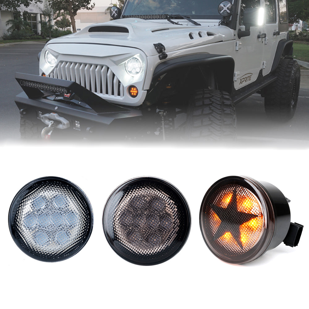 Xprite G1 LED Amber Turn Signal Light for 2014-2018 Jeep Wrangler JK JKU