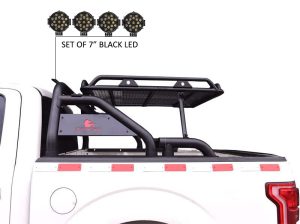 Black Horse Off Road Warrior Roll Bar Kit Black Steel WRB-001BK-PLB