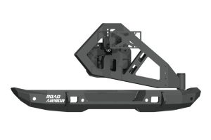 Road Armor Stealth Rear Mid Width Bumper w/ Tire Carrier Assembly - Texture Black - JL