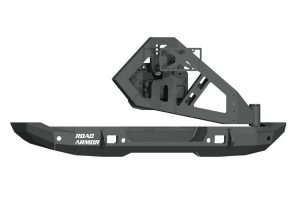 Road Armor Stealth Full Width Rear Bumper w/ Tire Carrier - Texture Black - JL