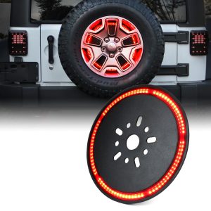 Xprite 14" Cyclone Series Spare Tire LED Brake Light For 07-18 Jeep Wrangler