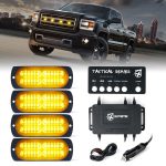 Xprite Undercover Series LED Strobe Lights For Dash / Windshield With Suction Cups