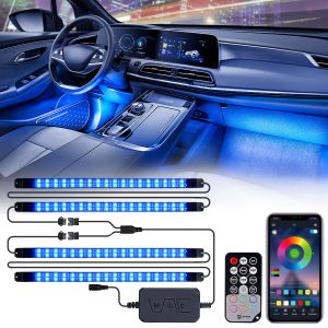 Xprite 4PC Celestial Series Double Row RGB LED Interior Car Light Set - Bluetooth and Remote Control