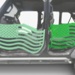 Steinjäger Doors, Trail Gladiator JT 2019 to Present Rear Doors American Flag Neon Green