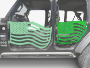 Steinjäger Doors, Trail Gladiator JT 2019 to Present Rear Doors American Flag Neon Green