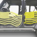 Steinjäger Doors, Trail Gladiator JT 2019 to Present Rear Doors American Flag Neon Yellow