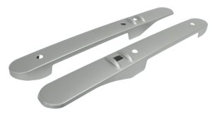 Steinjäger Door Accessories Wrangler JK 2007-2010 Handle Accents Interior Front with Power Windows Brushed Silver