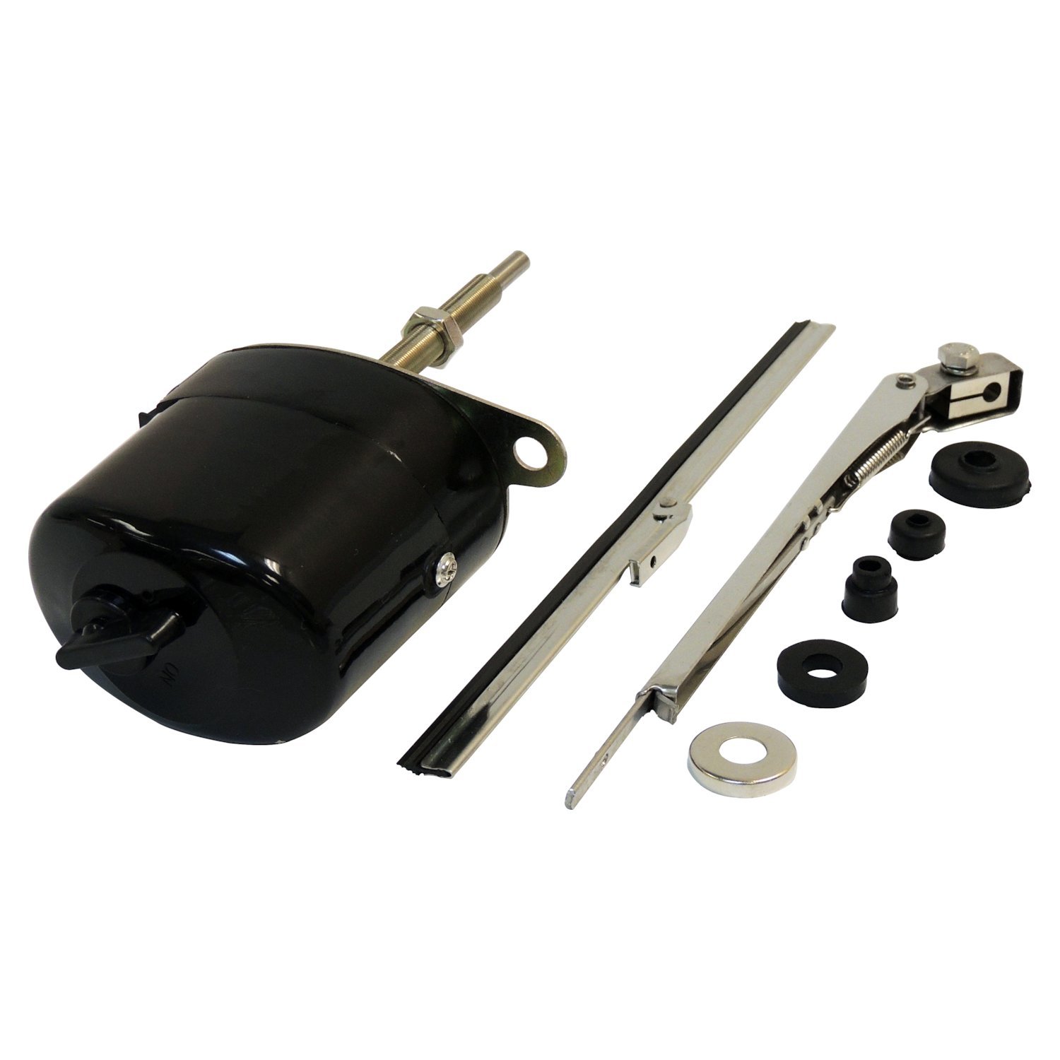 Wiper Motor Kit; 12 Volt Motor; Incl. Motor/Arm/Blade/Mounting Grommets;