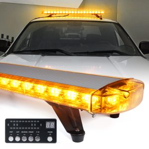 Xprite Amber Crane Series 48" LED Rooftop Strobe Light Bar with Mounting Brackets