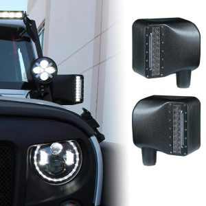 Smoke Lens LED Side Mirror with White Spot Lights and Amber Turn Signal Lights