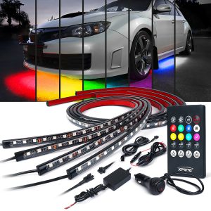 Xprite Throwback Series 8 Color LED RGB Underbody Glow Kit with IR Remote Control