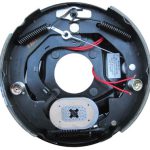 Backing Plate Assembly; Rear; Incl. Backing Plate w/Shield/Parking Brake Shoes/Hardware; w/o Wheel Speed Sensor;