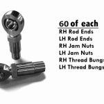 Steinjäger Heims, Nuts, Bungs Rod End Kits 3/4-16 RH and LH Chrome Moly Housing, Nylon Race Fits 1.250 x 0.120 Tubing 120 Rod Ends