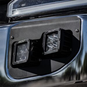 Designed for the 2020+Ford Super Duty; this mounting kit allows for the installation of any of RIGID s D-Series light pods into your Super Duty s OEM Fog Light location. This mounting kit includes the hardware necessary to mount the