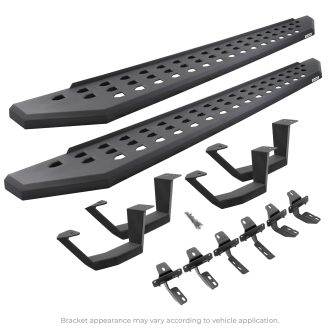 Go Rhino - 6944168720PC - RB20 Running Boards With Mounting Brackets & 2 Pairs of Drop Steps Kit - Textured Black