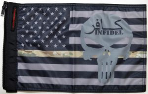 USA Subdued Thin Camo Line Infidel Punisher Flag Forever Wave
