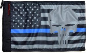 USA Subdued Thin Blue Line Punisher Flag Forever Wave