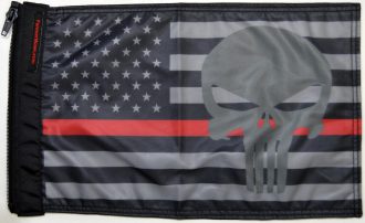 USA Subdued Thin Red Line Punisher Flag Forever Wave