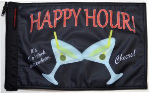 Happy Hour Martinis Flag Forever Wave