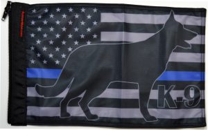 USA Subdued Thin Blue Line K9 Flag Forever Wave