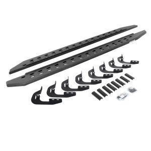Go Rhino 69405880ST - RB20 Slim Line Running Boards With Mounting Brackets - Protective Bedliner Coating