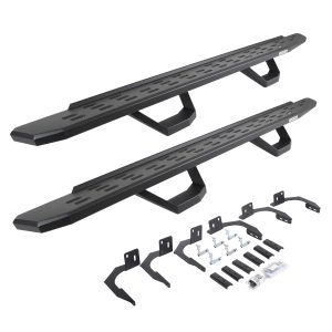 Go Rhino 6960998020PC - RB30 Running Boards with Mounting Brackets & 2 Pairs of Drops Steps Kit - Textured Black
