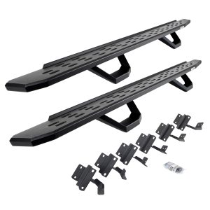 Go Rhino 6961508720PC - RB30 Running Boards with Mounting Brackets & 2 Pairs of Drops Steps Kit - Textured Black