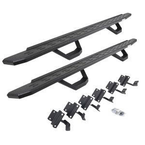 Go Rhino 6961508720T - RB30 Running Boards with Mounting Brackets & 2 Pairs of Drops Steps Kit - Protective Bedliner Coating