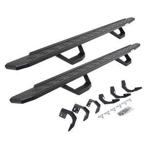 Go Rhino 6962068720T - RB30 Running Boards with Mounting Brackets & 2 Pairs of Drops Steps Kit - Protective Bedliner Coating