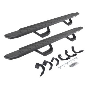 Go Rhino 6962998020T - RB30 Running Boards with Mounting Brackets & 2 Pairs of Drops Steps Kit - Protective Bedliner Coating