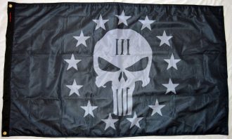 3x5'  Punisher Three Percenter Flag Forever Wave